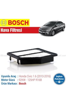 Honda Civic 1.6 Fb7 Bosch Hava Filtresi 2013-2016 Honda Civic 1.6 Fb7 Bosch Hava Filtresi 2013-2016