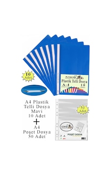 Telli Dosya Plastik A4 10 Lu Ve Poşet Dosya 50 Li 1 Paket Ekonomik Kaliteli Şeffaf Kapak Telli Dosya Okul Büro Ofis Mavi Telli Dosya Plastik A4 10 Lu Ve Poşet Dosya 50 Li 1 Paket Ekonomik Kaliteli Şeffaf Kapak Telli Dosya Okul Büro Ofis Mavi