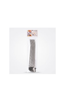6'lı Kaşıklı Pipet Seti - Metal - Pipet Temizleme Fırçası
