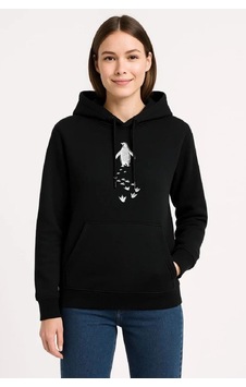 Velmora Fashion Kadın 3 İplik Pamuklu Kapüşonlu Hoodie Sweatshirt Nihilist Penguen Baskılı - Siyah Velmora Fashion Kadın 3 İplik Pamuklu Kapüşonlu Hoodie Sweatshirt Nihilist Penguen Baskılı - Siyah