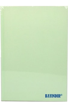 Bayındır Çizgili 96 Yaprak Pastel Sert Kapak Defter 17 x 24 CM Yeşil