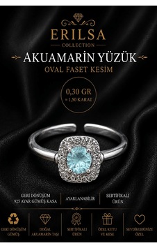 Sertifikalı Akuamarin Taşlı Ayarlamalı Geri Dönüşüm Gümüş Kasa Ov Çok Renkli Sertifikalı Akuamarin Taşlı Ayarlamalı Geri Dönüşüm Gümüş Kasa Ov Çok Renkli