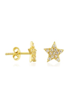 Sembol Gold Yıldız Altın Çivi Küpe 14K Gold Taşlı Sembol Gold Yıldız Altın Çivi Küpe 14K Gold Taşlı
