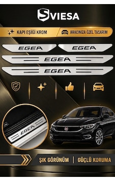 Egea Krom Kapı Eşik 4 Parça Koruyucu Eşiği Seti Yapıştırmalı Egea Krom Kapı Eşik 4 Parça Koruyucu Eşiği Seti Yapıştırmalı