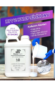 Yüksek Kalite 1. Sınıf Rtv 2 Kalıp Silikonu 5 Kg Beyaz 10 Shore 5 KG