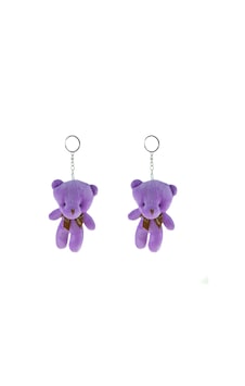 Pelüş Ayıcık Anahtarlık İkili Set Mor 12 Cm