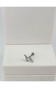 Rodyum Zirkon Taşlı Uç Kısmı : Pirinç Kıkırdak Bar Uzunluğu : 6 Mm / Bar Kalınlığı 0.8 Mm / Top Boyu 3 Mm - Pt0066 Gümüş Rodyum Zirkon Taşlı Uç Kısmı : Pirinç Kıkırdak Bar Uzunluğu : 6 Mm / Bar Kalınlığı 0.8 Mm / Top Boyu 3 Mm - Pt0066 Gümüş