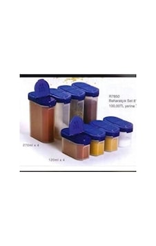 Tupperware Baharatçık Set 8 Li Set Mavi Renk Mavi