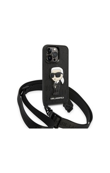 Apple Uyumlu iPhone 14 Pro Kılıf Karl Lagerfeld Boyun Askılı Dizayn Kapak
