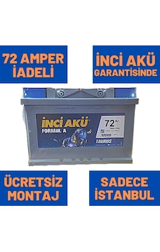 12V 72 Ah 72 Amper İnci Akü 700A - Yerinde Montaj  / 469716232 60 Amper-