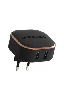 Duracell 2x2.4A USB Telefon/Tablet Şarj Cihazı Siyah