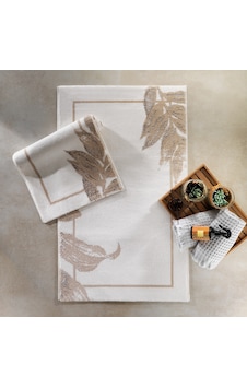 Schafer Home Leafy 2 Li Pamuk Floş Banyo Paspası-bej Bej Schafer Home Leafy 2 Li Pamuk Floş Banyo Paspası-bej Bej