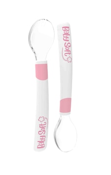 Baby Soft 2'li Silikon Mama Kaşığı Pembe