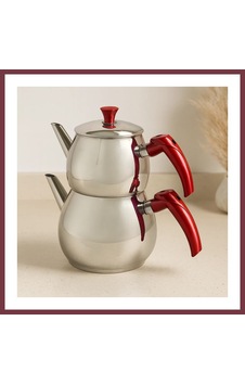 Storeşahin Büyük Aile Çelik Çaydanlık Seti Üst 1.2l / Alt 2l Shn0720 Storeşahin Büyük Aile Çelik Çaydanlık Seti Üst 1.2l / Alt 2l Shn0720