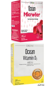 Orzax Ocean Microfer Oral Damla 30 ML + Vitamin D3 600 IU Sprey 20 ML Orzax Ocean Microfer Oral Damla 30 ML + Vitamin D3 600 IU Sprey 20 ML