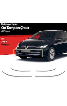 Vw Golf 8.5 Makyajlı Hb Krom Ön Tampon Çıtası 4 Prç. 2024 Üzeri