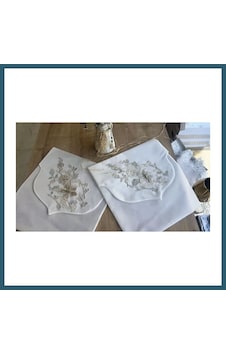 Bezos Fransız Güpürlü Zarf Bohça 50x50 Cm Nişan Bohçası Söz Bohçası 3 Boyutlu Tekli Bohça Ob