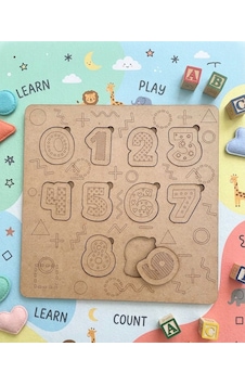 Ahşap Montessori Rakamlar Bul-tak Eğitici Puzzle Oyuncak