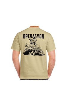 Alfa Giyim Operasyon Asker Baskılı Tişört Kum Alfa Giyim Operasyon Asker Baskılı Tişört Kum