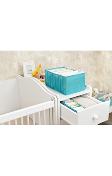 Baby Akordiyon Çekmece Düzenleyici Large, Mavi Açık Gri Baby Akordiyon Çekmece Düzenleyici Large, Mavi Açık Gri