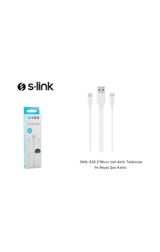 S-link Smg-328 2 Micro Usb Akıllı Telefonlar 1m Beyaz Şarj Kablo
