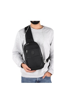 Strong Kulaklık Çıkışlı Tek Kol Göğüs Ve Sırt Çantası ,çapraz Çanta Body Bag Tk02 Siyah