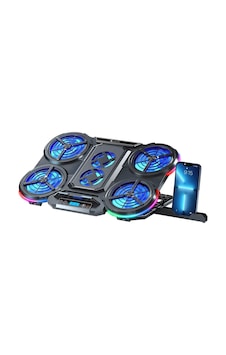 Laptop Standı, Dijital Göstergeli, 7 Kademeli, Sessiz Fanlı, 9-17" Uyumlu, Rgb Gaming Notebook Soğutucu, 6 Fanlı Laptop Standı, Dijital Göstergeli, 7 Kademeli, Sessiz Fanlı, 9-17" Uyumlu, Rgb Gaming Notebook Soğutucu, 6 Fanlı