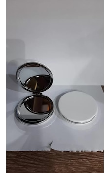 Beyaz Renk Büyüteçli Cep Aynası Yuvarlak Çok Renkli