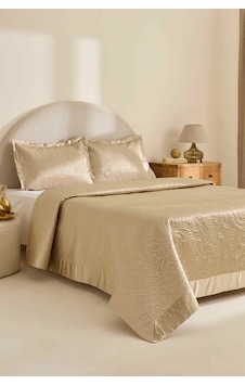 Kaşmir Home Anita Kristal Çift Kişilik Saten Yatak Örtüsü Takımı Gold Altın Kaşmir Home Anita Kristal Çift Kişilik Saten Yatak Örtüsü Takımı Gold Altın