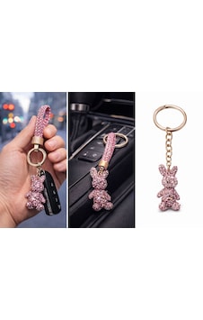 Lüks Taşlı Tavşan Figürlü Anahtarlık Pembe Kristal Taşlı Çanta & Oto Aksesuarı Lüks Taşlı Tavşan Figürlü Anahtarlık Pembe Kristal Taşlı Çanta & Oto Aksesuarı