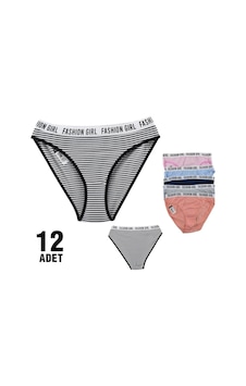 Tutku Likralı Esnek Kadın Hera Bikini Külot 12'li Çok Renkli Tutku Likralı Esnek Kadın Hera Bikini Külot 12'li Çok Renkli