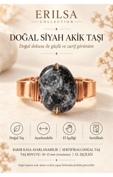 Sertifikalı Siyah Akik Taşı Doğal Taş Yüzük Bakır Kasa Ayarlanabi Çok renkli Sertifikalı Siyah Akik Taşı Doğal Taş Yüzük Bakır Kasa Ayarlanabi Çok renkli
