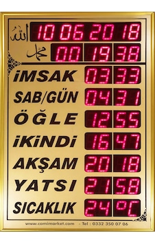 57X37 Odesan Vakitmatik Imsakiye Ezan Saati Dijital Cami Saati 57X37 Odesan Vakitmatik Imsakiye Ezan Saati Dijital Cami Saati