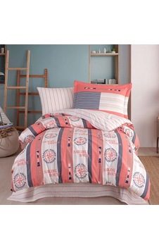 Bay Tek Kişilik Poplin Nevresim Takımı Marin Somon Najmaddin Standart Bay Tek Kişilik Poplin Nevresim Takımı Marin Somon Najmaddin Standart
