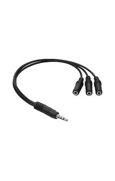 Powermaster Stereo Erkek 3 Boğum 3 X 3.5 Mm Stereo Dişi 5+1 Kablo 33 Cm Powermaster Stereo Erkek 3 Boğum 3 X 3.5 Mm Stereo Dişi 5+1 Kablo 33 Cm