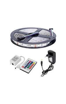 Şerit Led Rgb 24 Tuşlu Kumandalı 16 Renk 3 Çip 5050 Smd