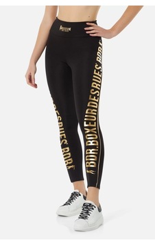 Boxeur Des Rues Lettering Printed Leggings Siyah Siyah