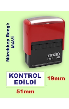 Kontrol Edildi Kaşesi, 912 51mm 19mm Mavi Keçeli Otomatik Kaşe Kontrol Edildi Kaşesi, 912 51mm 19mm Mavi Keçeli Otomatik Kaşe