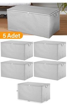 Serstil 5 Adet - Mega Boy Gri Benekli Yorgan Hurcu - 100x50x50 Cm Serstil 5 Adet - Mega Boy Gri Benekli Yorgan Hurcu - 100x50x50 Cm