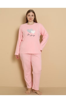 Wordex Fawn 1110 İnterlok Büyük Beden Kalpli Kışlık Ev Kadın Pijama Takımı Pembe Wordex Fawn 1110 İnterlok Büyük Beden Kalpli Kışlık Ev Kadın Pijama Takımı Pembe