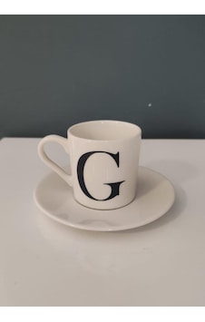Decorıum Kum G Harfli Kahve Fincanı Beyaz Decorıum Kum G Harfli Kahve Fincanı Beyaz