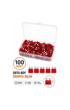 10 Amper Orta Boy Bıçak Sigorta 100 Adet Ağır Vasıta Universal 10 Amper Orta Boy Bıçak Sigorta 100 Adet Ağır Vasıta Universal