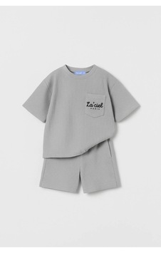 Miniko Kids Laciel Paris Baskılı Gofre Cep Detaylı Şortlu Pamuk Takım Gri Miniko Kids Laciel Paris Baskılı Gofre Cep Detaylı Şortlu Pamuk Takım Gri