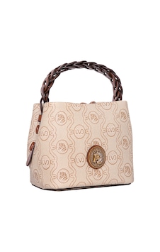 Levidor Monogram Baskılı Örme Kulp Detaylı Küçük Boy Kadın El Çantası Haki Levidor Monogram Baskılı Örme Kulp Detaylı Küçük Boy Kadın El Çantası Haki