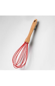 Korkmaz A595 Natura Twisty Silikon Bambu Saplı Çırpıcı Kırmızı