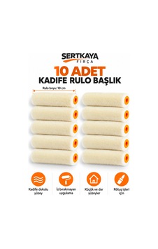 Sertkaya Fırça Kaliteli 10 Cm Boya Rulo Yedeği Kadife 10'lu Paket - 926953451