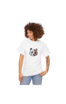 Dogutrend Unisex Bisiklet Yaka Baskılı T-shirt - Beyaz Dogutrend Unisex Bisiklet Yaka Baskılı T-shirt - Beyaz