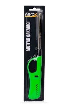 Mutfak Çakmağı Uzun Doldurulabilir Kamp Ocak Çakmağı Yeşil 23 Cm