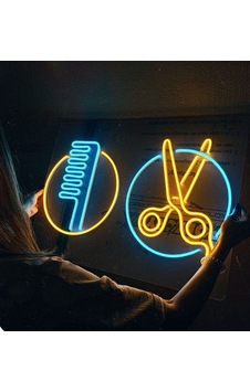 Led Işıklı Kuför Berber Duvar Tablo Led Işıklı Kuför Berber Duvar Tablo