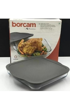 Paşabahçe 59024 Borcam Gri Kapaklı Fırın Tepsisi 28x28cm